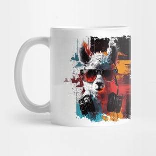 Summery DJ llama/alpaca with sunglasses in a cool style Mug